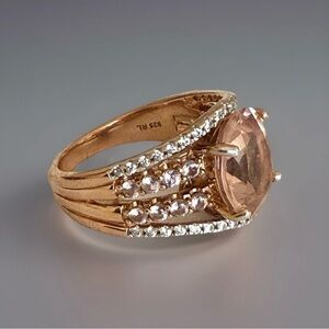 RL Simulated Peach Morganite Solid Sterling Silver With Rose Gold Finish 🔥
